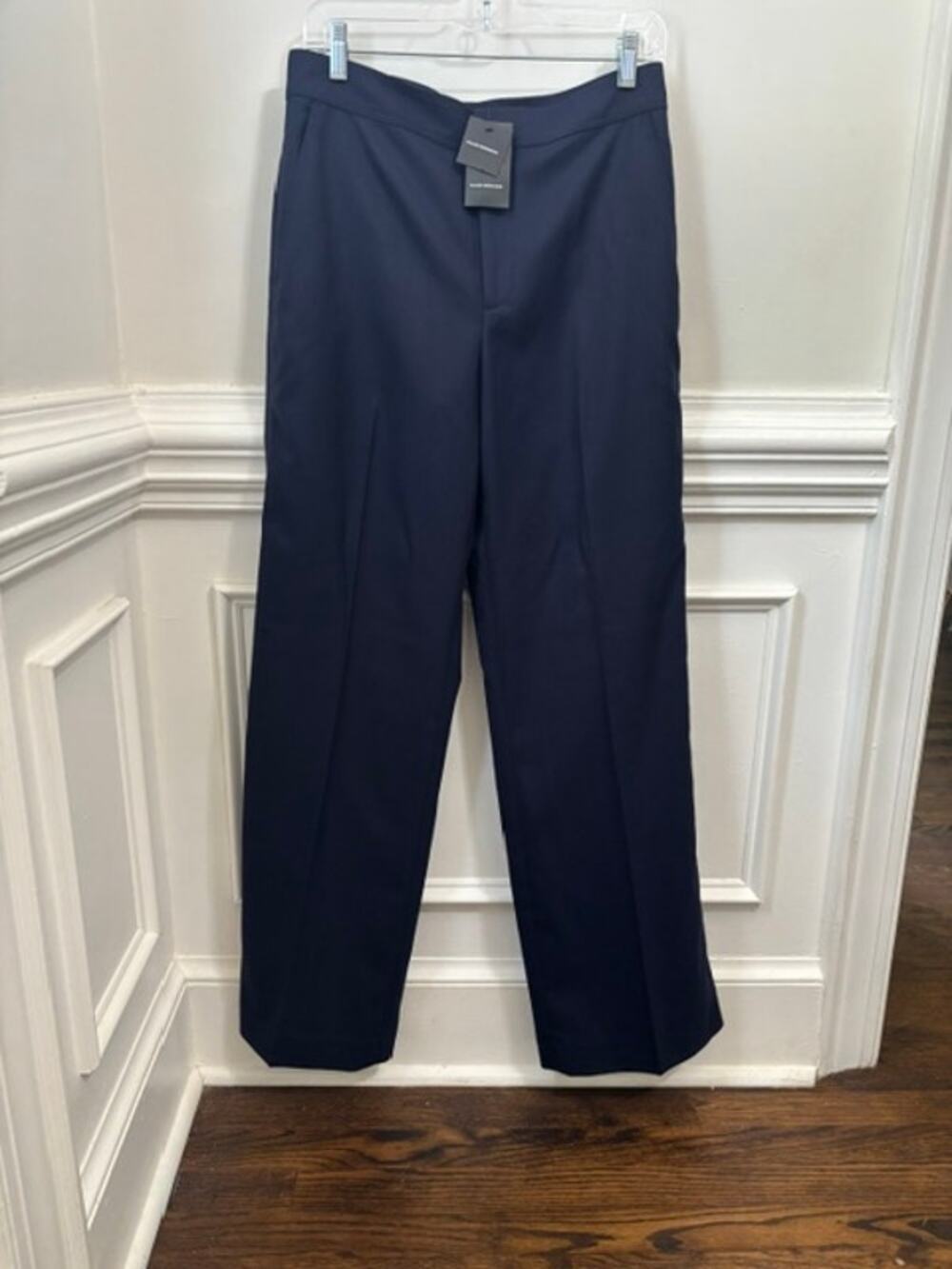 Club Monaco Pants High Waist Size 6 Long Navy Blue Office Career Flare Leg NWT